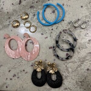 Earrings lot, all hoops
